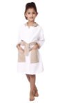 FEATHER DRAPЕ WAFFLE JUNIORS HOODED FUSION BATHROBE