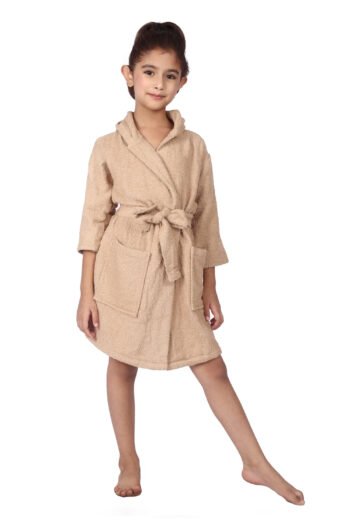 FEATHER DRAPЕ TERRY JUNIORS HOODED BATHROBE